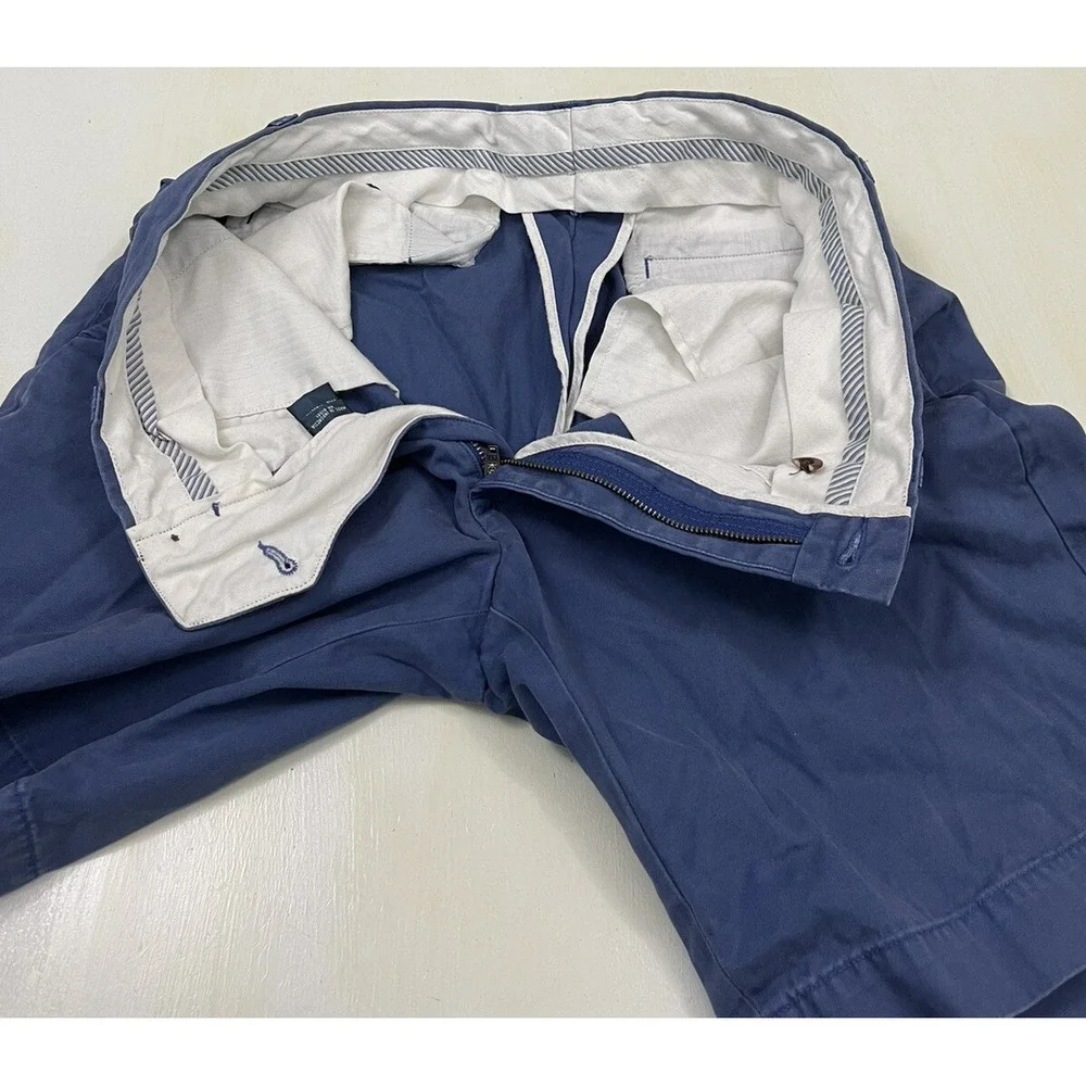 VTG Polo Ralph Lauren Shorts Men‎ 32 Flat Front Blue Chino Y2K Preppy Classic